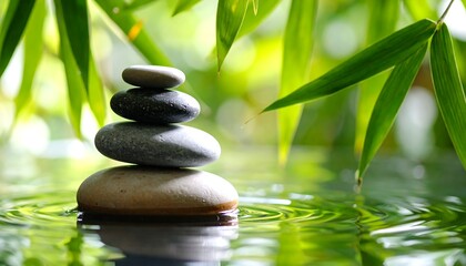 Zen Stones in Tranquil Water: A Serene Escape