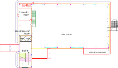 vector illustration of architectural design layout site plan warehouse industrial factory © ibu