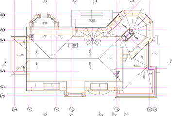 vector illustration of architectural design layout site plan landscape building house classic vintage ethnic traditional minimalist simple modern 