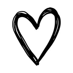 Cute little heart symbol simple black vector