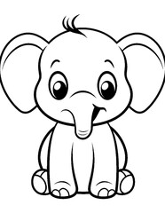 Naklejka premium Black and White color pages for kids