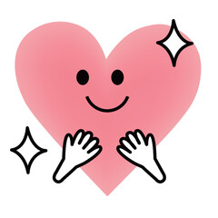 Obraz premium ピカピカの笑顔のハート