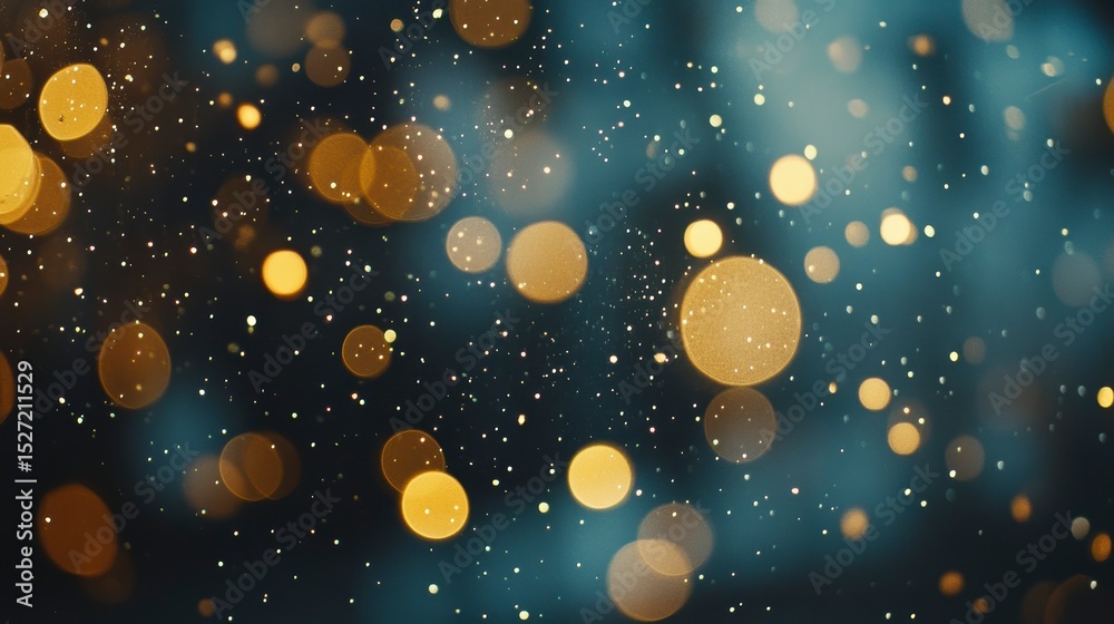 Canvas Prints abstract bokeh background with gold and blue lights.