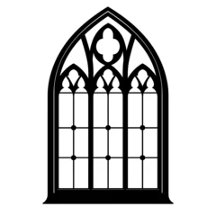Gordijnen Gothic window icon architecture silhouette decorative vector © Rawpixel.com