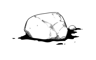 rubble digital drawing isolated black and white