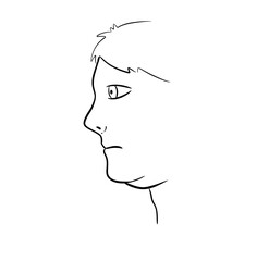 double chin digital drawing isolated black and white