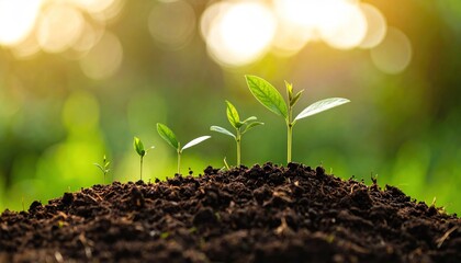 Sprouting seedlings in fertile soil