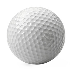 Closeup of golf ball isolated on transparent background