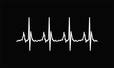 set of icons and symbols ECG - EKG signal, Heart pulse line concept design
