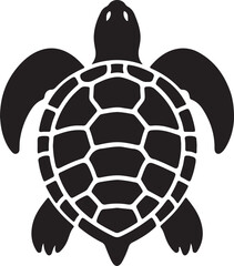 Obraz premium Turtle Black Silhouette Vector, Sea Animal Clipart & Ocean Wildlife Design