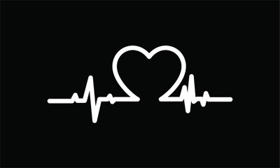 set of icons and symbols ECG - EKG signal, Heart pulse line concept design
