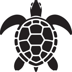 Fototapeta premium Turtle Black Silhouette Vector, Sea Animal Clipart & Ocean Wildlife Design