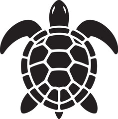 Obraz premium Turtle Black Silhouette Vector, Sea Animal Clipart & Ocean Wildlife Design