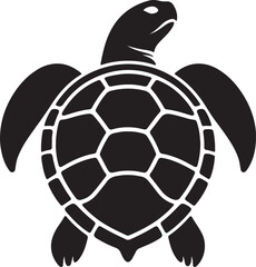 Obraz premium Turtle Black Silhouette Vector, Sea Animal Clipart & Ocean Wildlife Design