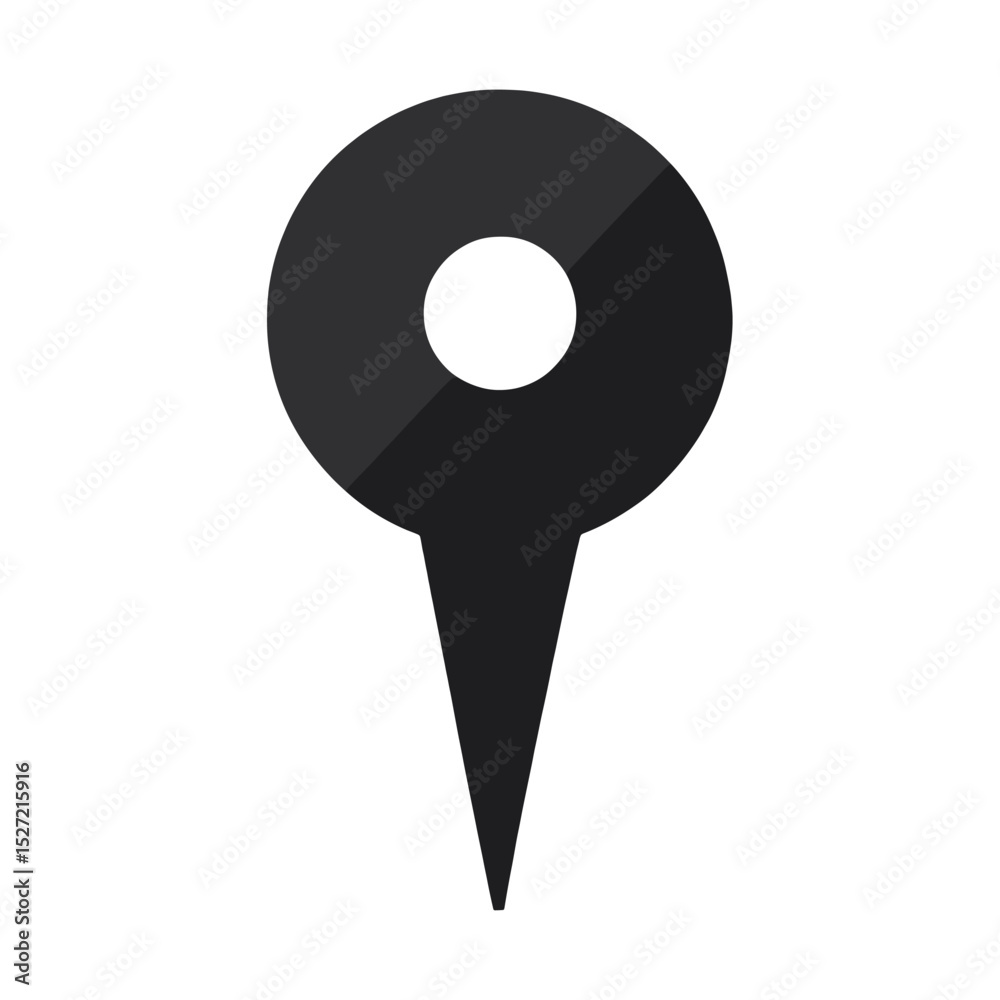 Poster map marker pointer icon location symbol black vector