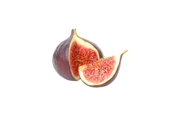 PNG,Fresh cut figs, isolated on white background