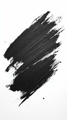 Abstract Black Brush Stroke on White Background for Creative Projects