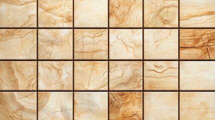 Wooden Tile Pattern with Natural Grain Design for Interior Use