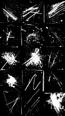 Abstract Black and White Textures with Artistic Brush Strokes