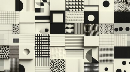 Abstract Monochrome Geometric Patterns for Modern Design Projects