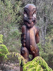 Large Maori wooden sculpture
