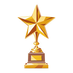 Star trophy Icon gold illustration symbol vector