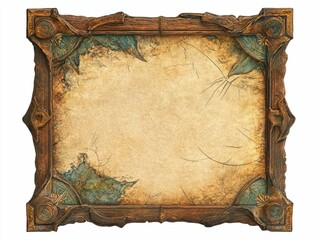 Vintage Ornate Frame with Blank Textured Background for Artwork