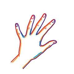 Vibrant Outline Abstract Hand