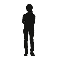 Teenager woman silhouette background standing vector