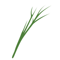 Flat tall grass blade illustration with thin sharp leaves in dark green, perfect for nature backgrounds, survival scenes, or forest foliage.