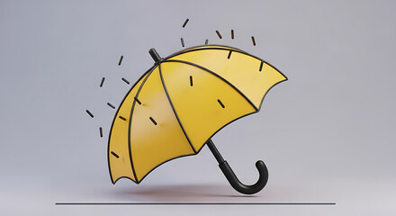Bright Yellow Umbrella Symbolizing Protection, Insurance, and Safety from Adversity
