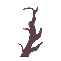 Dark flat tree branch with sharp points and a minimalist silhouette, ideal for spooky forest or Halloween design themes.

