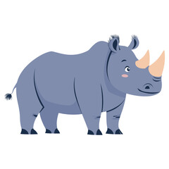 Fototapeta premium Vector illustration of Rhinoceros rhino rhinoceros children's vector