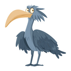 Obraz premium Vector illustration of Shoebill cartoon design beak vector