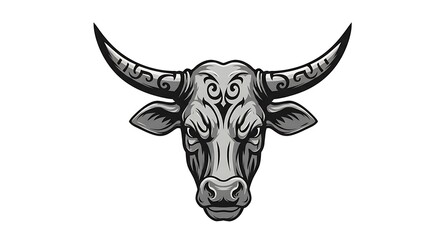 vector art line of angry bufallo or bull brave with fire effect and siluet effect suitable for mockup and logo product of team isolated white background