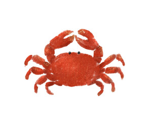 Red Crab Set Against a Pure White Background, Highlighting Its Features Clearly