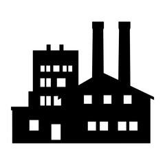 Fototapeta premium Factory illustration silhouette building vector