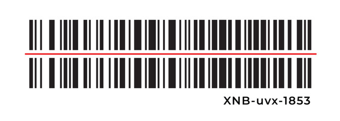 Bar code tag on white background. Identification bar code, Game ticket, Bar code for store and location. Vector