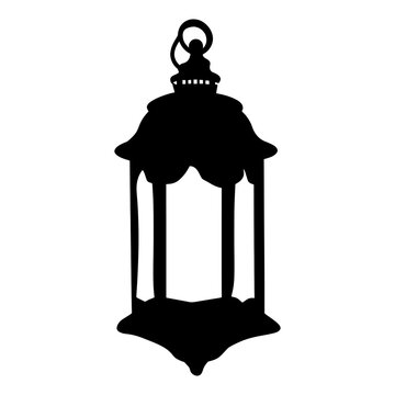 Arbic lantern illustration silhouette black vector