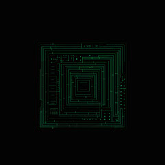 Box digital green blackboard vector