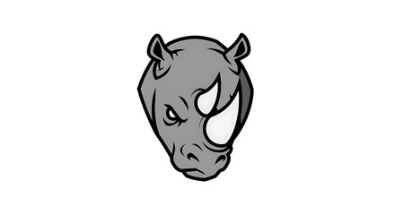 Obraz premium vector art line of angry rhino brave gentle muscle with fire effect and siluet effect suitable for mockup and logo product of team isolated white background