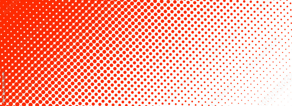 Aufkleber red halftone corner gradient texture. fading cartoon polka dot background. dotted tilted gradation p