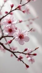 Obraz premium Pink Cherry Blossom Branch