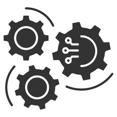 Automation Glyph Icon Element For Design