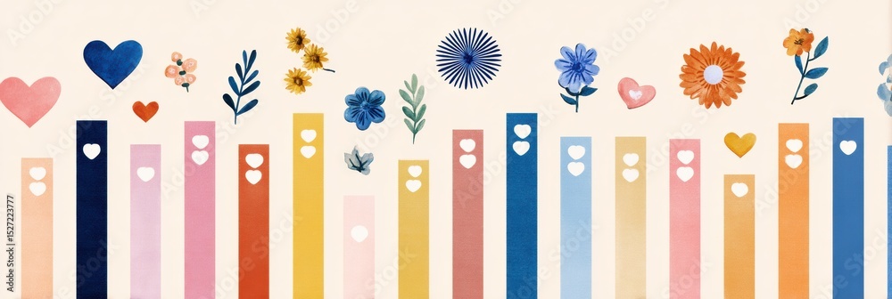 Poster daily compliments tracker infographic featuring colorful bars and decorative elements for motivation