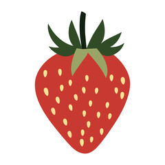 Obraz premium Strawberry illustration minimalist simple vector