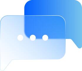 Transparent Background Speech Bubble Glassmorphism Icons