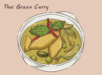 thai food green curry