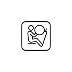 airbag outline icon or airbag label vector isolated. Best airbag icon for websites, apps, or product relate about airbag.