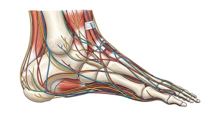Human Foot Anatomy Illustration Side View